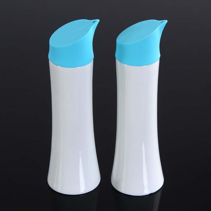 Набор для соусов и масел 350 мл "Олива", 2 шт, декор силиконом, цвет голубой