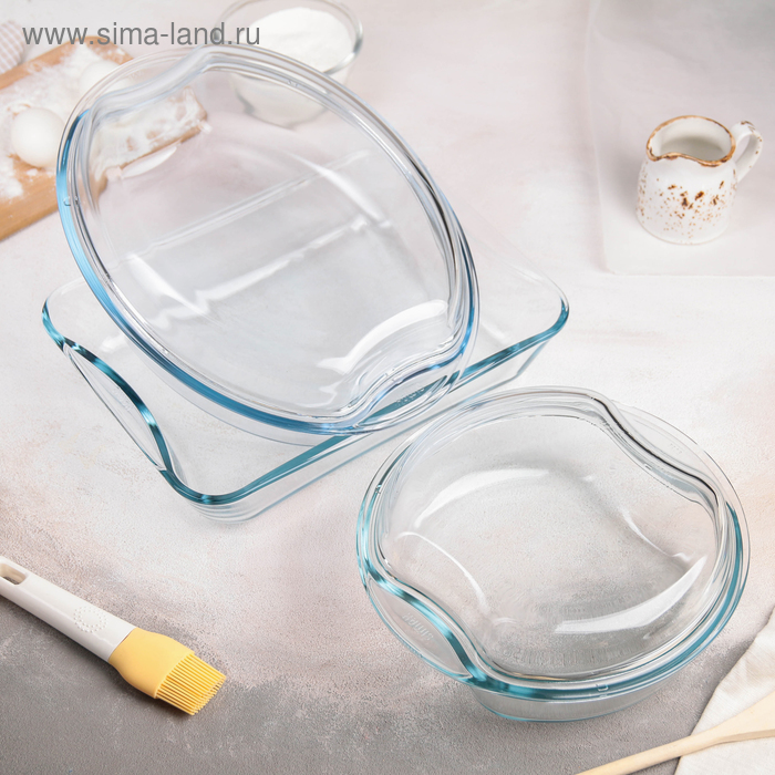 фото Набор посуды, 5 предметов: кастрюля круглая 1,5 л, кастрюля овальная 2,5 л, форма прямоугольная 31×23 см simax