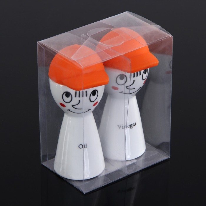 Набор для соусов и масел "Смешной человечек", 2 шт 100 мл, цвет оранжевый