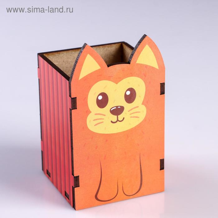 фото Подставка для карандашей "рыжий котик"