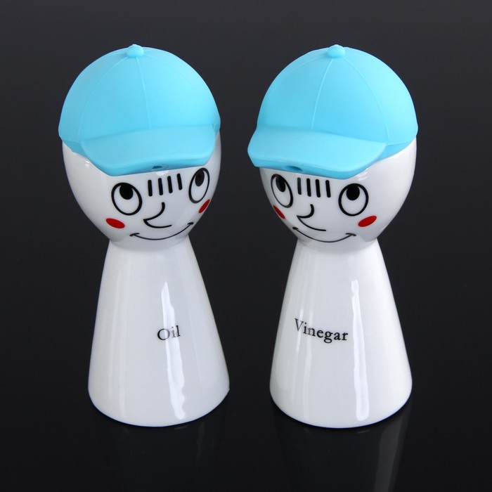 Набор для соусов и масел "Смешной человечек", 2 шт 100 мл, цвет голубой