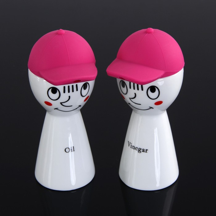 Набор для соусов и масел "Смешной человечек", 2 шт 100 мл, цвет малиновый