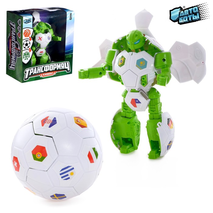 фото Робот «мяч мировой футбол», трансформируется, с наклейками флаги стран woow toys