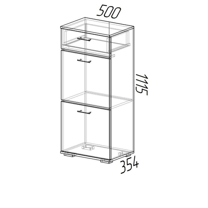 Тумба высокая Ника 500х354х1115 Венге/Лоредо