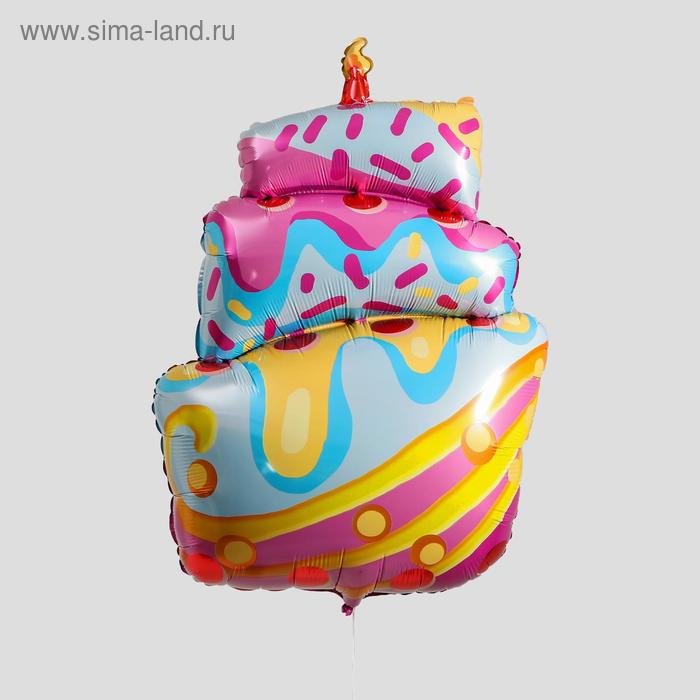 Шар фольгированный 43 «Торт со свечой» шар фольгированный 28 торт цвет розовый
