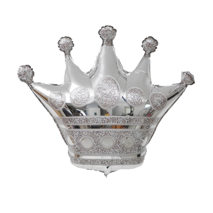 Шар фольгированный 34 «Корона», фигура, цвет серебро