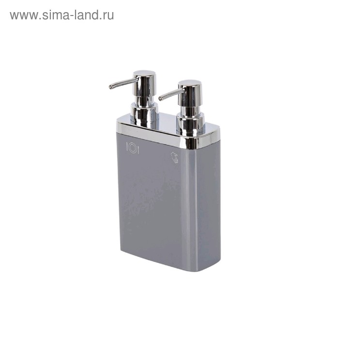 

Дозатор двойной Viva, 0,3 л, 0,6 л, 12,5 х 6 х 22 см, цвет серый