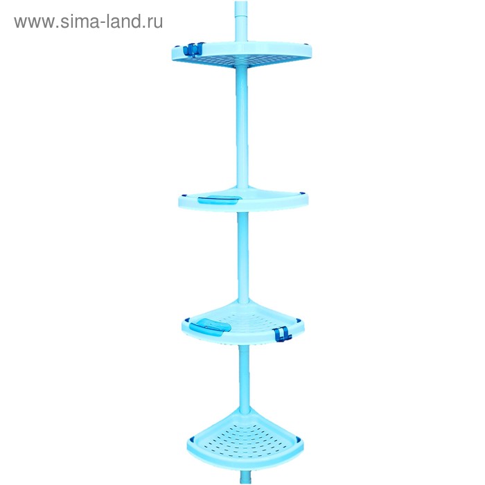 Угловая полка 4 яруса 135-260 см размер полки 245х245 см 2 крючка цвет голубой 1140₽