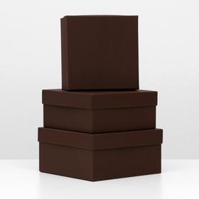 

Набор коробок 3 в 1 "Коричневая точка", 19 х 19 х 9,5 - 15,5 х 15,5 х 6,5 см