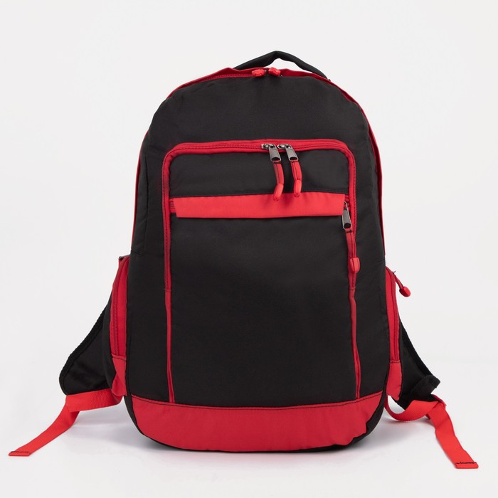 фото Рюкзак туристический, 28 л, отдел на молнии, 2 наружных кармана, 2 боковых кармана, цвет чёрный/красный taif