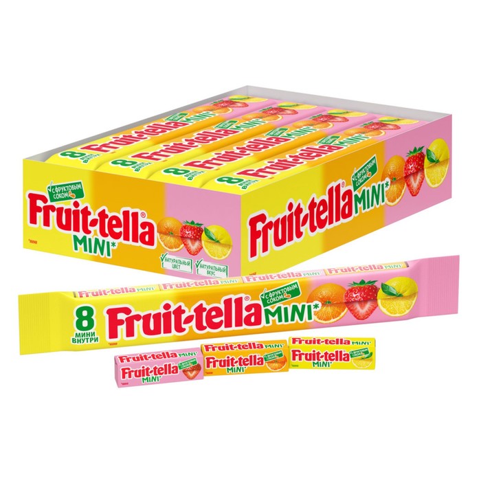 Жевательная конфета FruitTella, 88 г конфета жевательная щенячий патруль фруктовые язычки 18 г