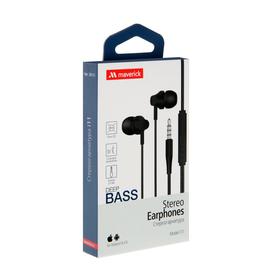 

Наушники Maverick Deep Bass i11, вакуумные, микрофон, 90 дБ, 18 Ом, 3.5 мм, 1.2 м, черные