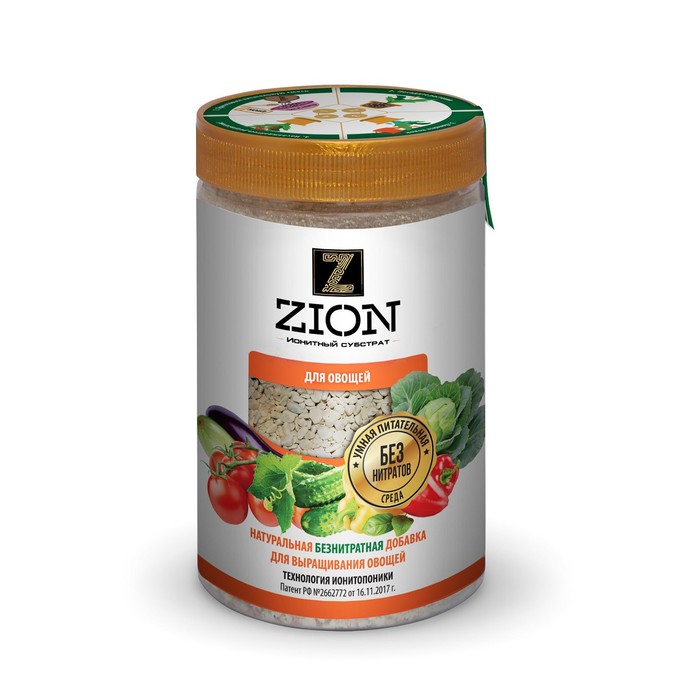 Субстрат ZION ионитный для выращивания овощей, питательная добавка для растений, 700 гр zion субстрат zion ионитный для выращивания цветов питательная добавка для растений 700 гр