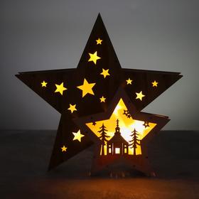 

Новогодний декор с подсветкой «Двойная звезда» 2АА, 6,5х26х25 см