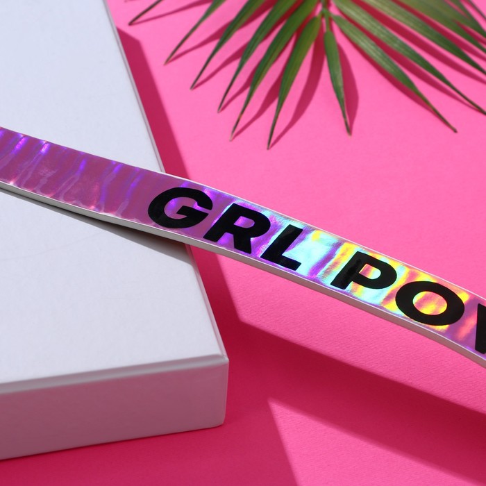 фото Ремень женский из зеркальной кожи girl power