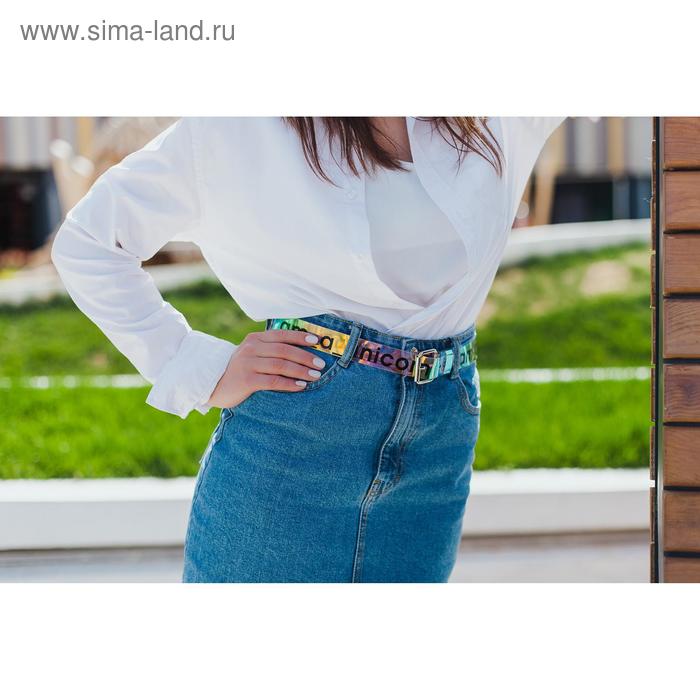 фото Ремень женский из зеркальной кожи unicorn