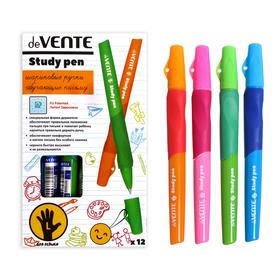 Ручка обучающая для левши deVENTE Study Pen, узел 0.7 мм, каучуковый держатель, чернила синие на масляной основе