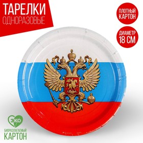 

Тарелка бумажная «Россия», 18 см