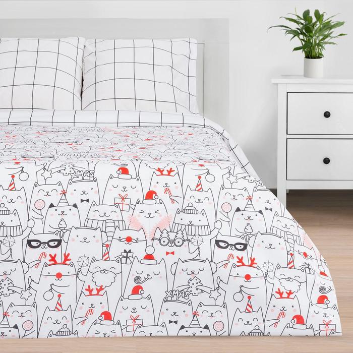 

Постельное белье Этель 1.5 сп Xmas cat 143*215 см, 150*214 см, 70*70 см - 2 шт