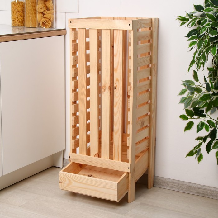 Ящик для овощей, 30 × 40 × 100 см, деревянный