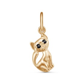 

Подвеска "Кошечка", позолота, цвет чёрный