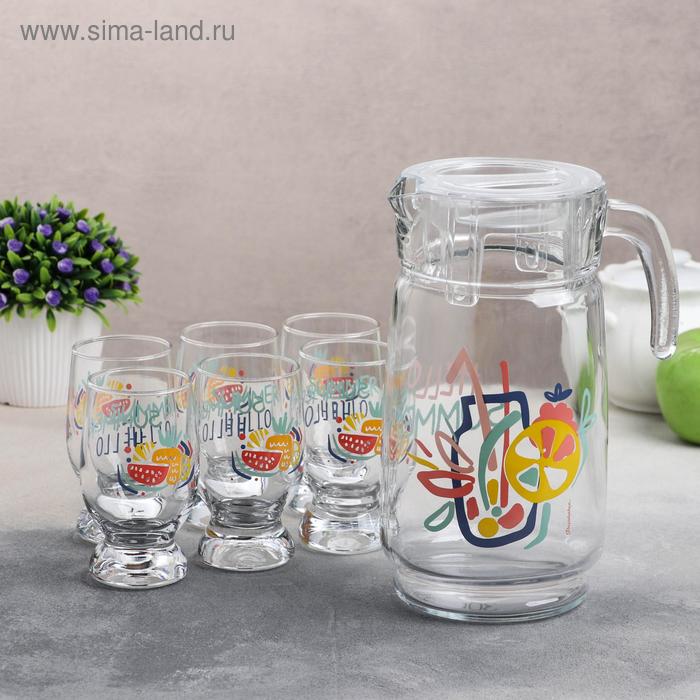фото Набор питьевой «креатив саммер», 7 предметов: кувшин 1,65 л, 6 стаканов 220 мл paşabahçe