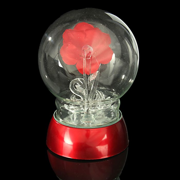 Сувенир-световой шар "Лебеди под розой"