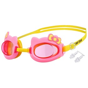 Очки для плавания детские «Бантик» + беруши, цвет розовый Ош