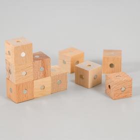 

Магнитный конструктор «Кубики», 10 шт., 2 × 2 × 2 см, натуральный цвет