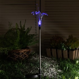 Фонарь садовый на солнечной батарее Uniel Lily, свет RGB, 810 мм