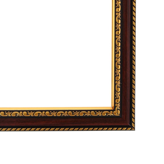Рама для картин (зеркал) 30 х 40 х 2.8 см, пластиковая, Calligrata, цвет вишня с золотом