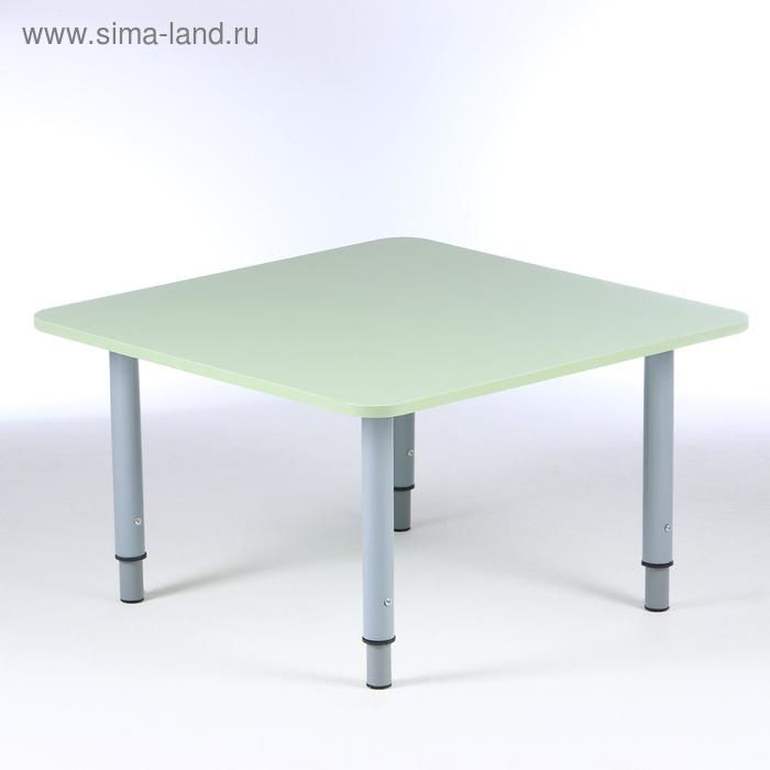 Стол Квадратный регулируемый по высоте, 700х700х460-580 цвет Салатовый прямоугольный пластиковый регулируемый по высоте стол с 4 стульями синий 24x47 дюймов