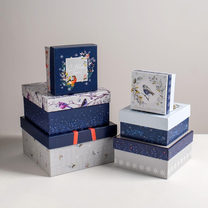 набор подарочных коробок 6 в 1 нежность 10 × 10 × 6 20 × 20 × 11 см Набор подарочных коробок 6 в 1 «Новогодний», 10.2 х 10.2 х 6 см - 20 х 20 х 11 см