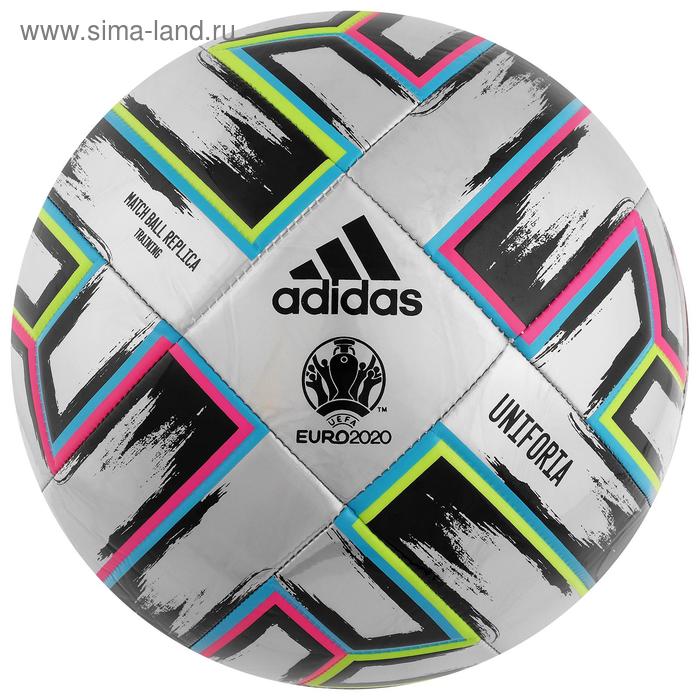 фото Мяч футбольный adidas uniforia training, арт.fh7353, размер 5, 18 панелей, tpu, машинная сшивка