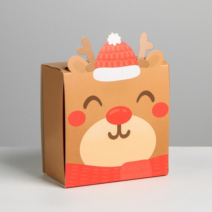 Коробка складная «Оленёнок», 15 х 15 х 8 см коробка складная медвежонок 15 х 15 х 8 см