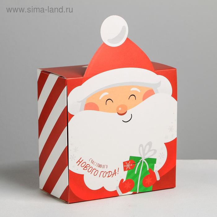 коробка складная снегурочка 15 х 15 х 8 см дарите счастье Коробка складная «Дед Мороз», 15 х 15 х 8 см