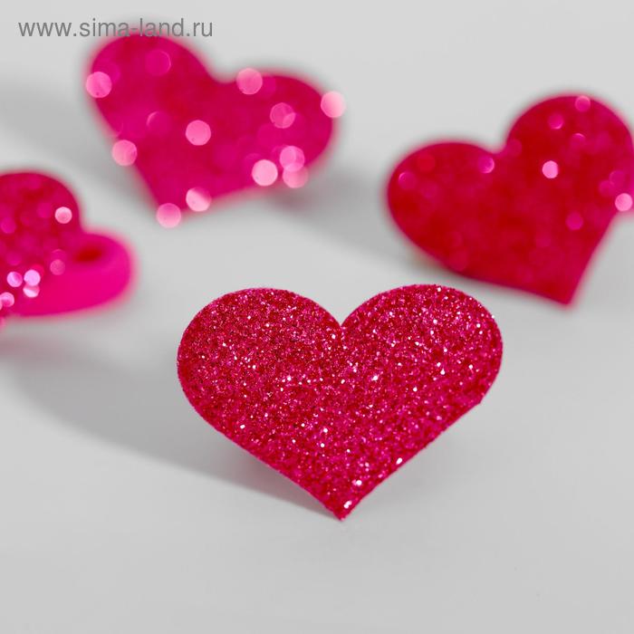 фото Набор резинок, маша и медведь "сердца" розовые с блестками, 4 шт, 6х5 см