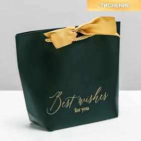 Пакет подарочный Best wishes, 14 х 17 х 7 см