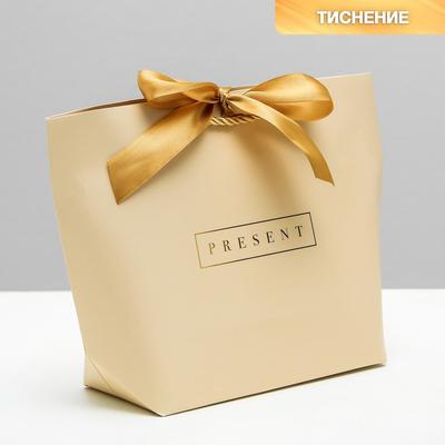 Пакет подарочный «Best wishes», 19 х 20 х 9 см