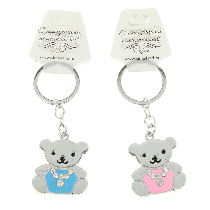 Брелок "Мишка страза", цвета МИКС