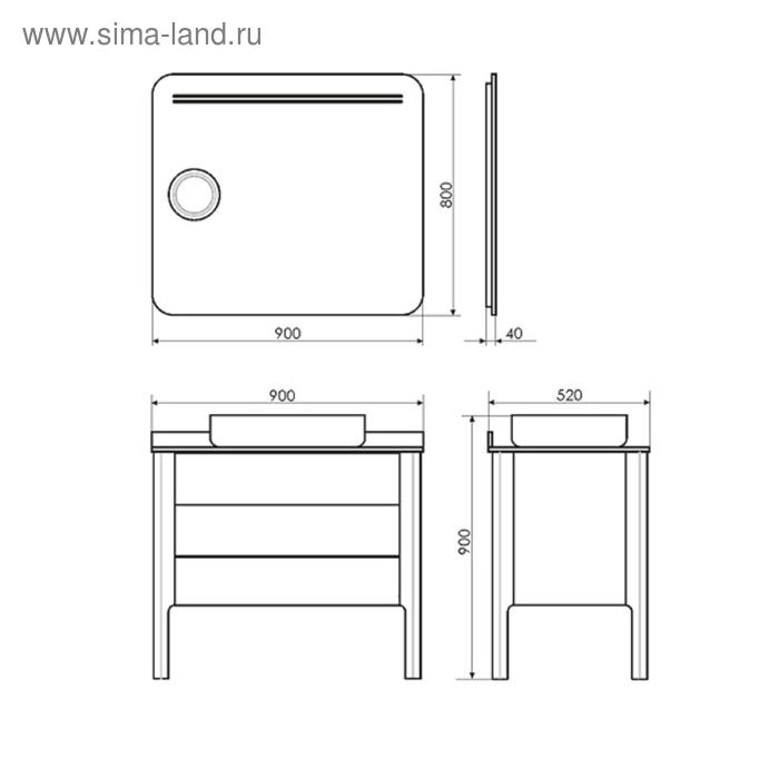 фото Зеркало comforty «лондон-90» 900х800 мм, светодиодная лента, сенсор