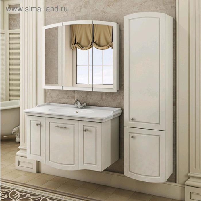 Зеркало шкаф Comforty Палини 100 для ванной комнаты, цвет белый глянец зеркало шкаф comforty севилья 100 для ванной комнаты цвет слоновая кость