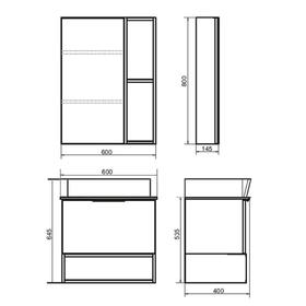 Зеркало-шкаф COMFORTY «Штутгарт-60», дуб тёмно-коричневый от Сима-ленд