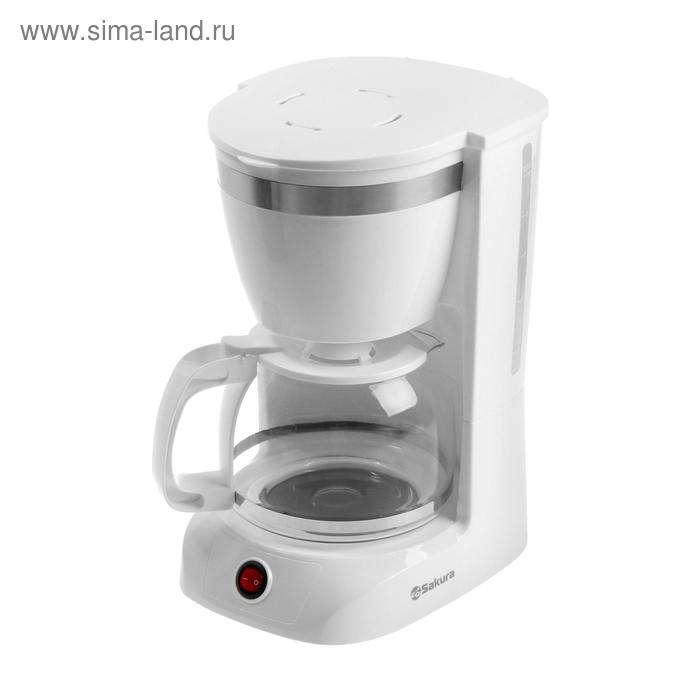 

Кофеварка Sakura SA-6109W, капельная, 800 Вт, 1.25 л, белая