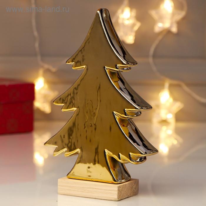 Сувенир керамика, дерево Золотая ёлочка 19х5х12,2 см