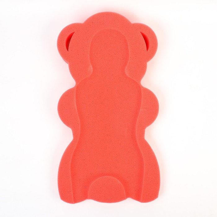 Подкладка - матрасик из поролона, для купания макси «Мишка», цвет красный/розовый