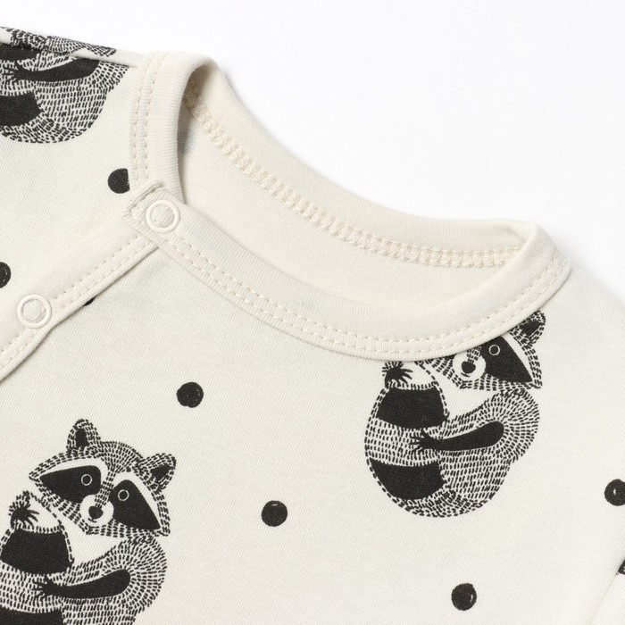 фото Комбинезон «енот» крошка я, цвет белый, рост 62-68 см