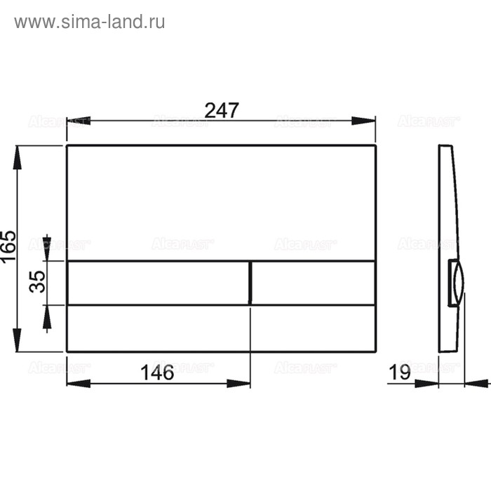 

Кнопка управления Alcaplast M1721, для скрытых систем инсталляции, xром глянец