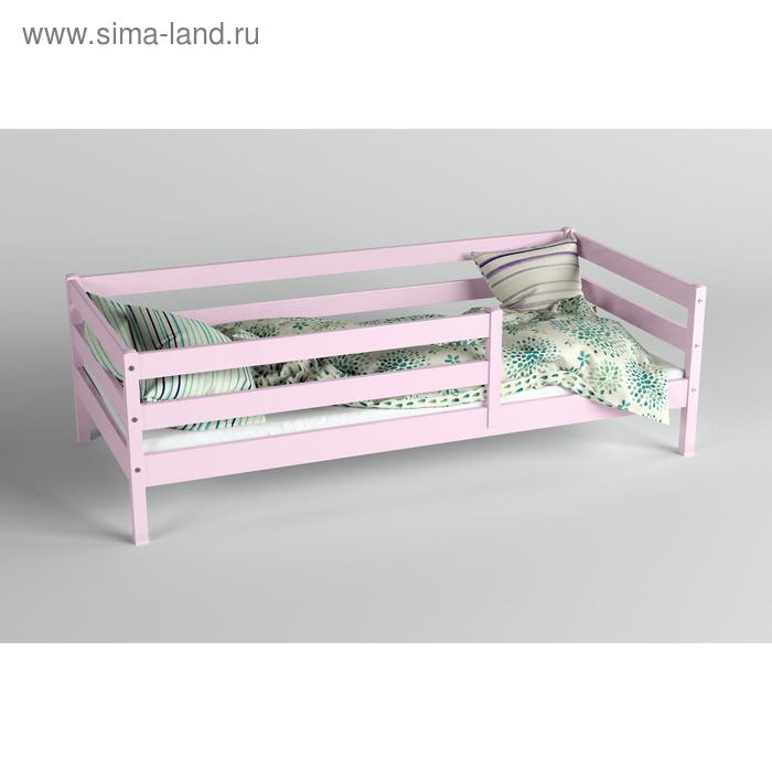 Кровать Сева, спальное место 1600х800, Розовый пастельный/Массив Берёзы