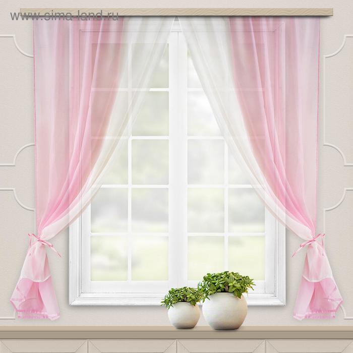 фото Комплект штор для кухни лидия 250х160 см, св.розовый, пэ 100% witerra
